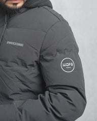 Men's Hooded Puffer Jacket with Fleece Lining