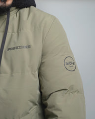 Men's Hooded Puffer Jacket with Fleece Lining