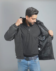 Men's Classic Puffer Jacket with Plush Fur Collar