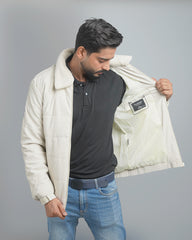 Men's Classic Puffer Jacket with Plush Fur Collar