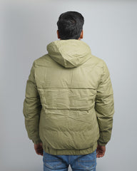 Men's Lightweight Hooded Puffer Jacket with Contrast Lining