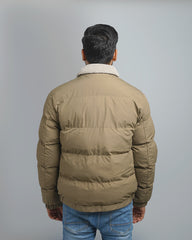 Men's Puffer Bomber Jacket with Sherpa Collar