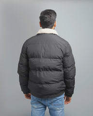 Men's Puffer Bomber Jacket with Sherpa Collar