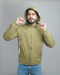 Men's Stylish Hooded Windbreaker Jacket - Lightweight & Water Resistant