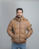Men's Insulated Puffer Jacket with Hood - Quilted Winter Bomber