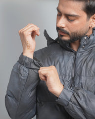 Men's Insulated Puffer Jacket with Hood - Quilted Winter Bomber