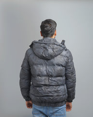 Men's Insulated Puffer Jacket with Hood - Quilted Winter Bomber
