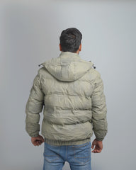 Men's Insulated Puffer Jacket with Hood - Quilted Winter Bomber