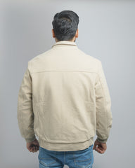 Men's Luxury Wool Blend Bomber Jacket with Faux Fur Shearling Collar