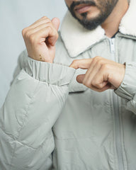 Men's Quilted Puffer Jacket with Sherpa Collar