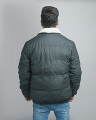 Men's Quilted Puffer Jacket with Sherpa Collar