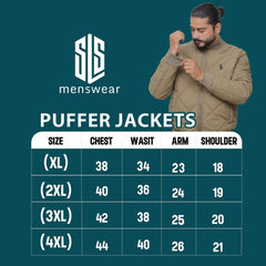 Men's Puffer Bomber Jacket with Sherpa Collar