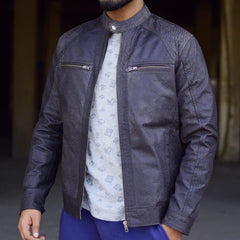 Leather Jacket Dark Grey
