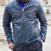 Leather Jacket Blue