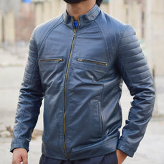 Leather Jacket Blue