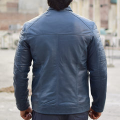Leather Jacket Blue