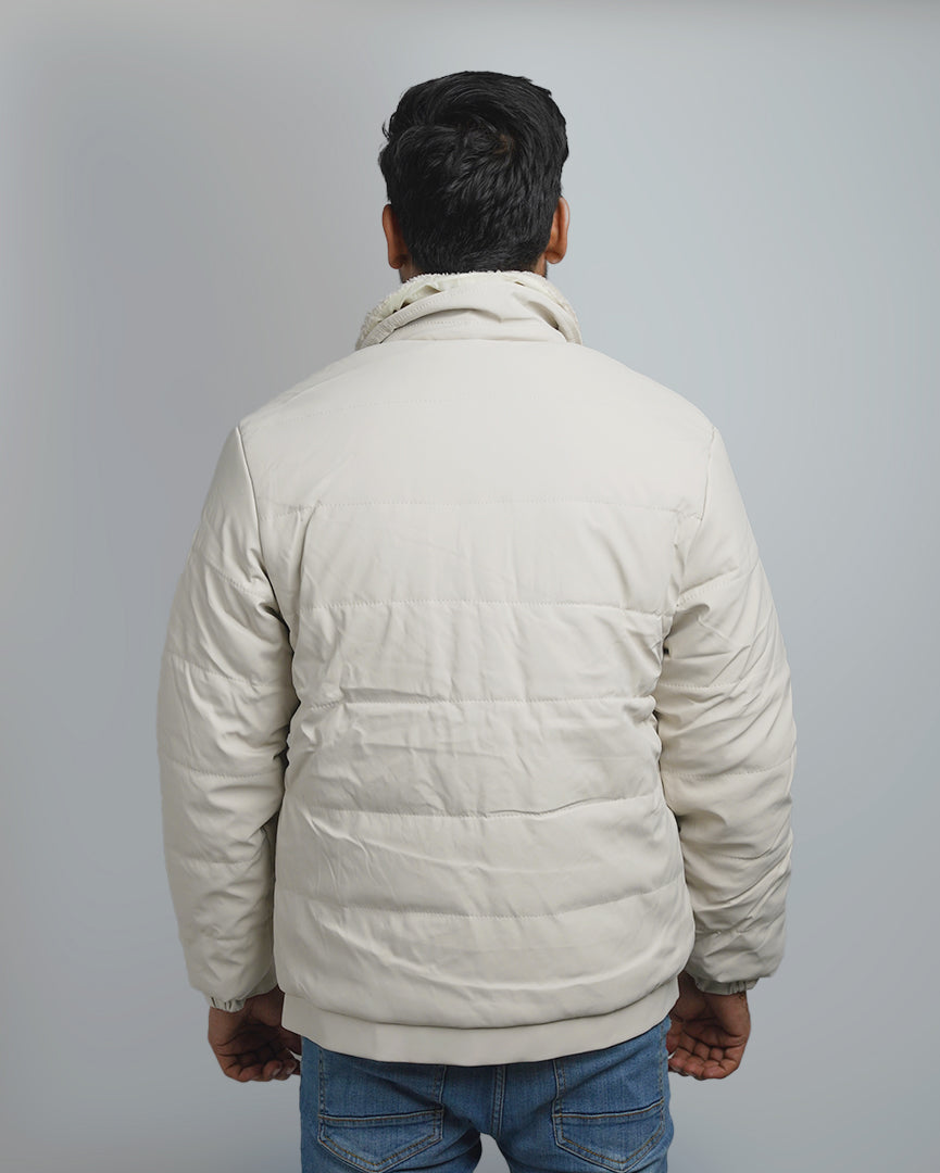 Men's Classic Puffer Jacket with Plush Fur Collar