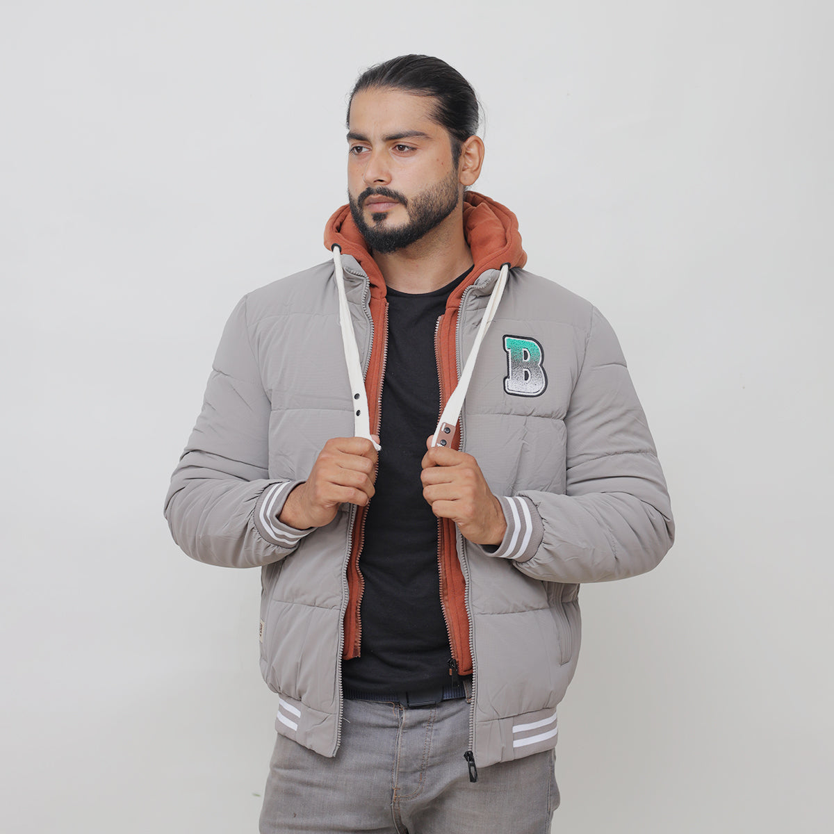 Go-Ahead Embriodered Logo Imported Puffer Jacket