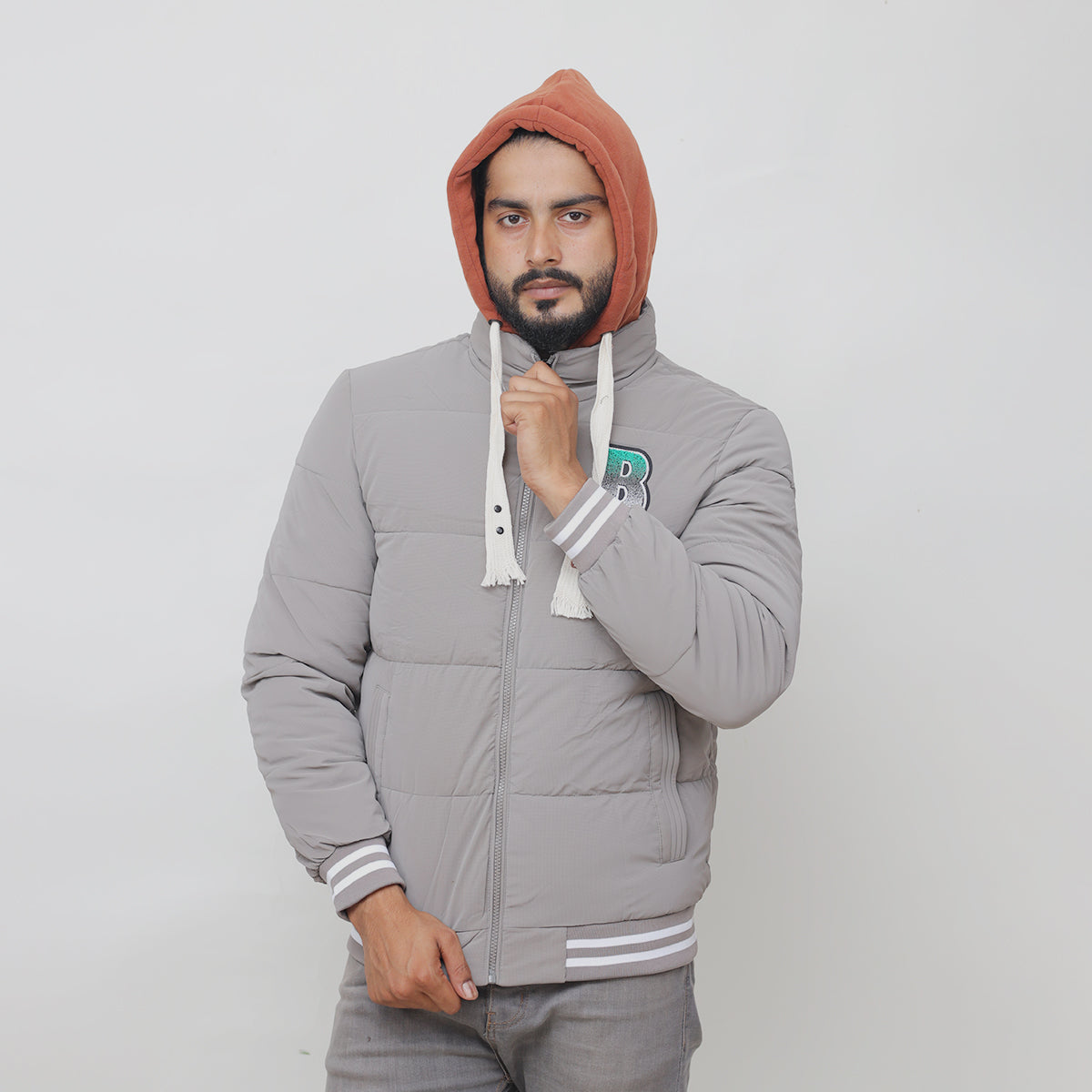 Go-Ahead Embriodered Logo Imported Puffer Jacket