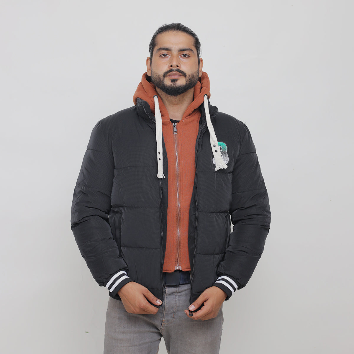 Go-Ahead Embriodered Logo Imported Puffer Jacket