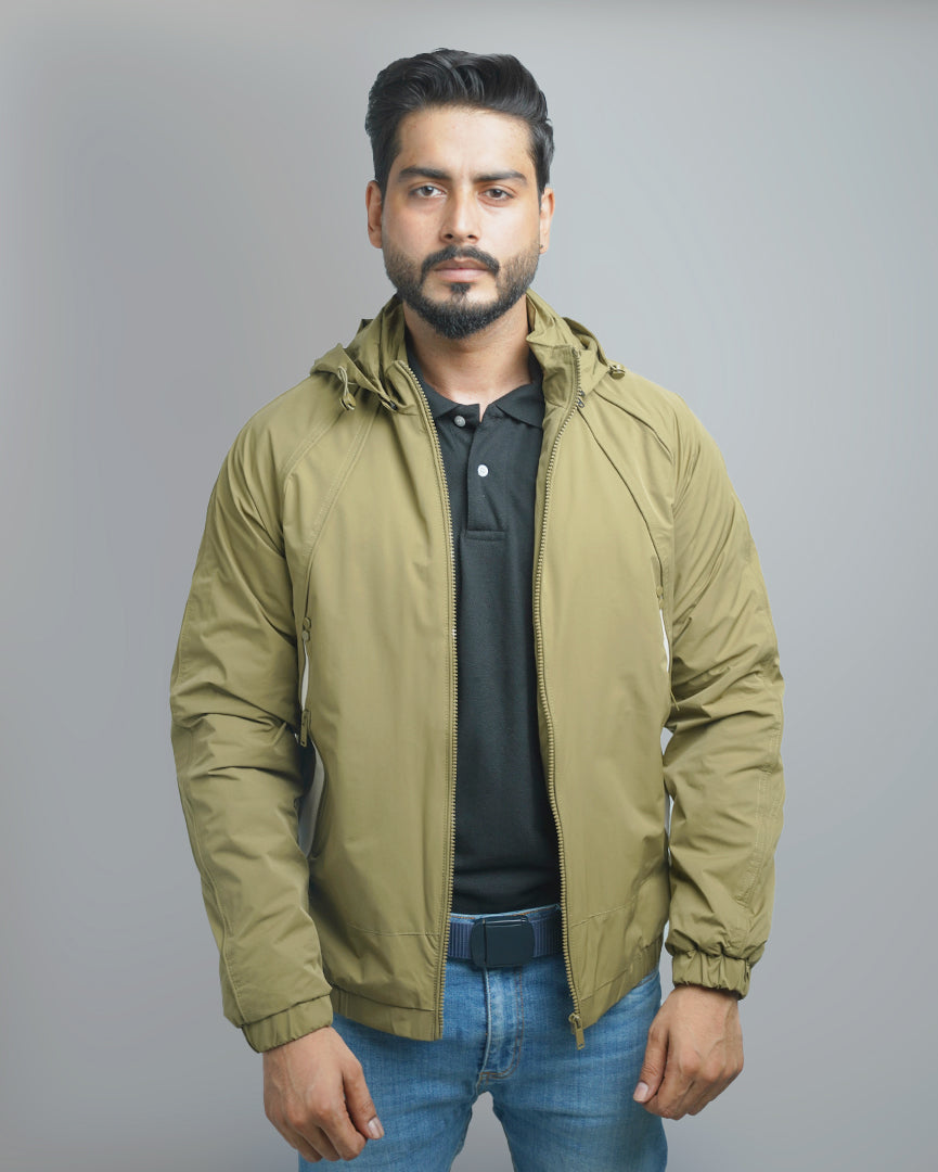 Men's Stylish Hooded Windbreaker Jacket - Lightweight & Water Resistant