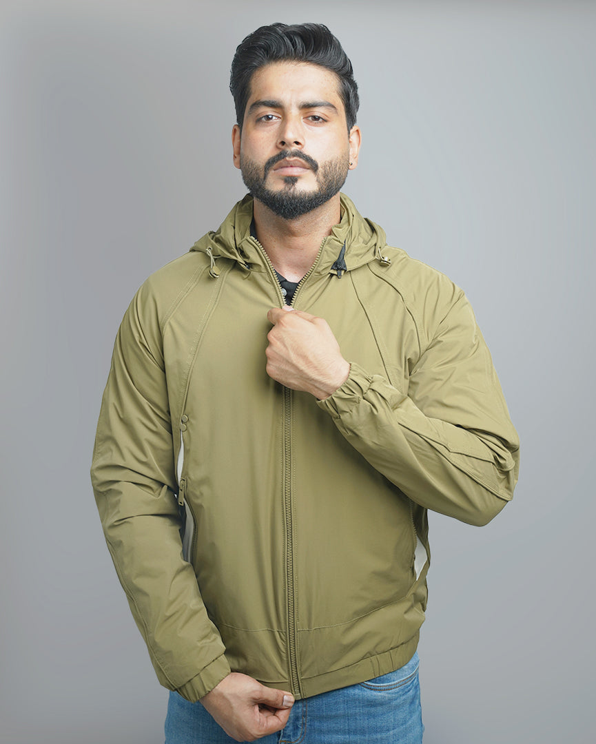 Men's Stylish Hooded Windbreaker Jacket - Lightweight & Water Resistant