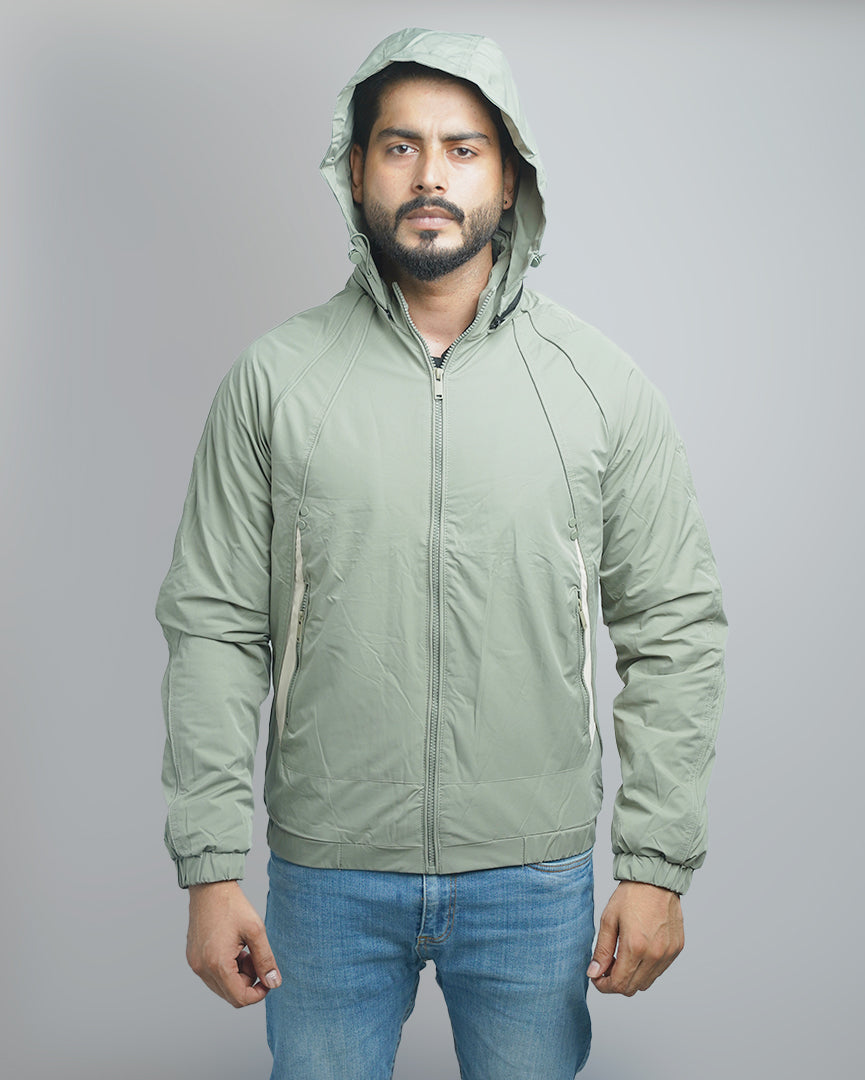 Men's Stylish Hooded Windbreaker Jacket - Lightweight & Water Resistant