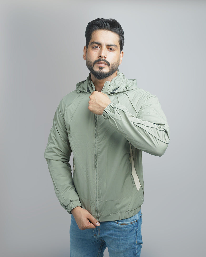 Men's Stylish Hooded Windbreaker Jacket - Lightweight & Water Resistant