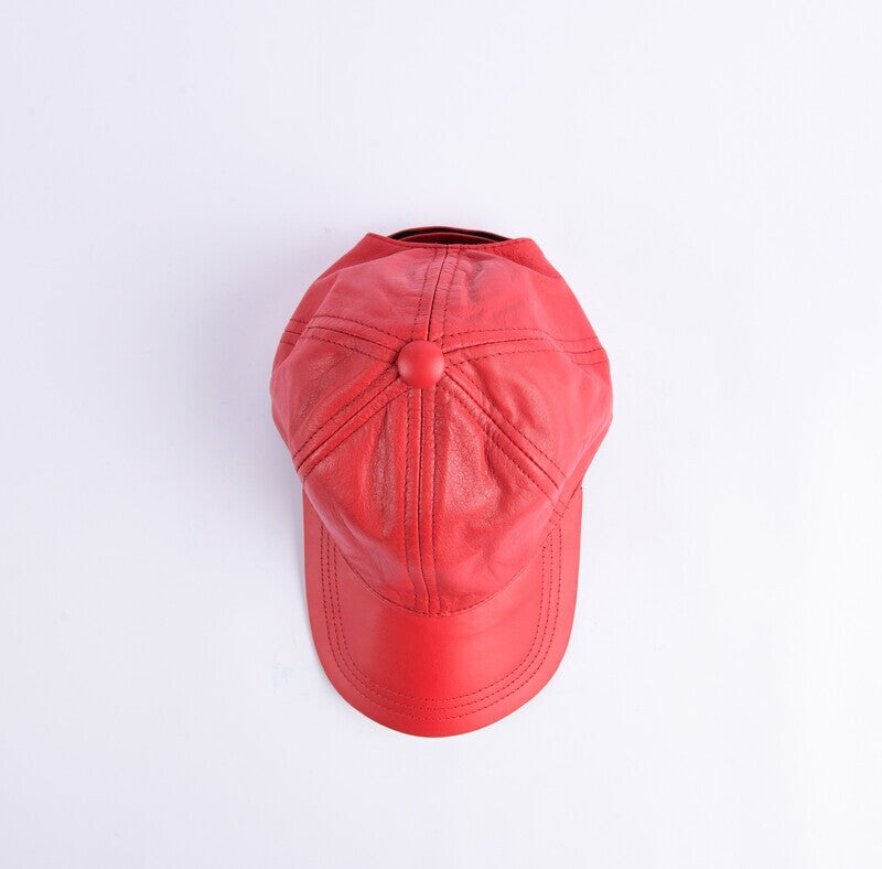 Genuine Sheep Leather Adjustable Baseball Cap // Unisex