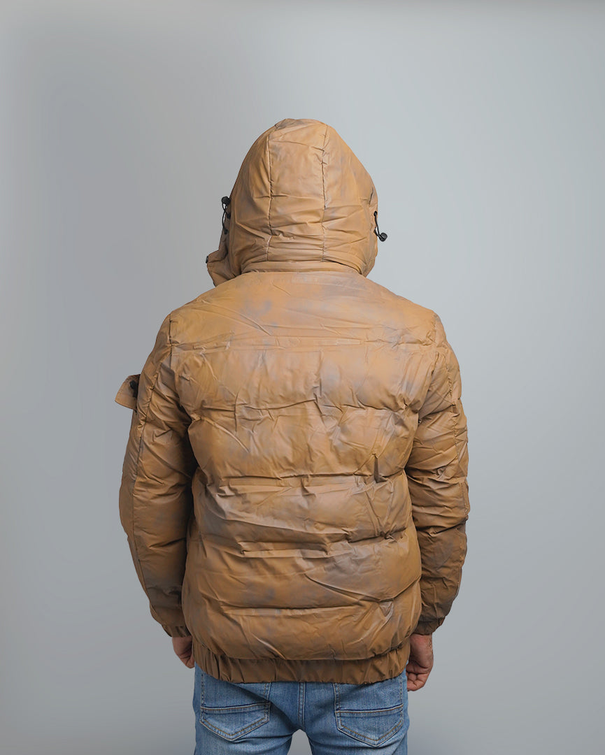 Men's Insulated Puffer Jacket with Hood - Quilted Winter Bomber