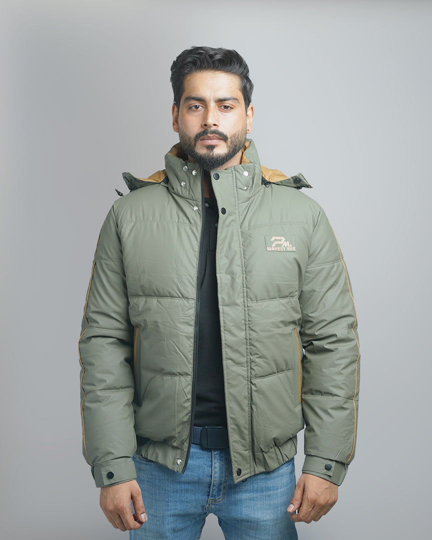 Men's Hooded Puffer Jacket - Warm, Lightweight Padded & Water-Resistant Coat