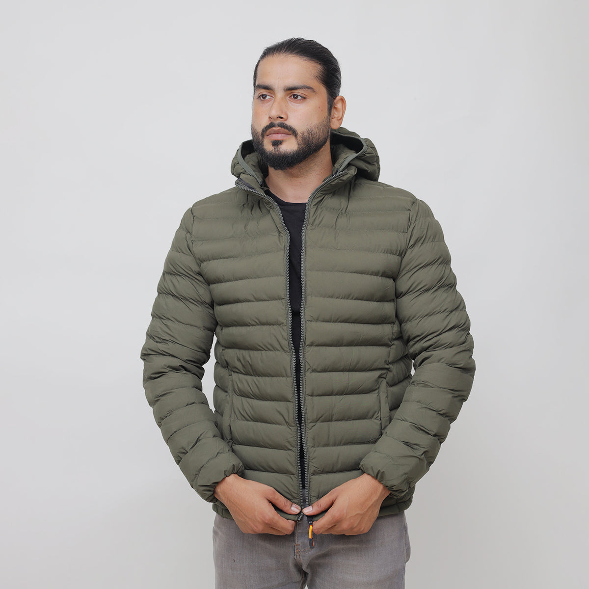 Branded Hoodie Style Imported Puffer Jacket
