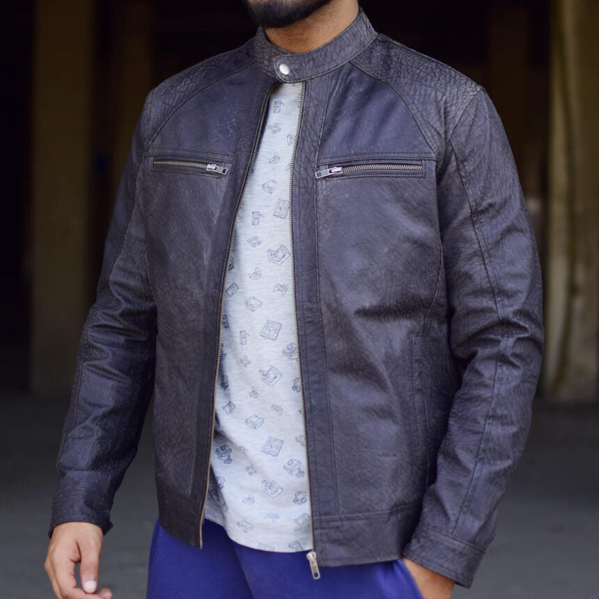 Leather Jacket Dark Grey