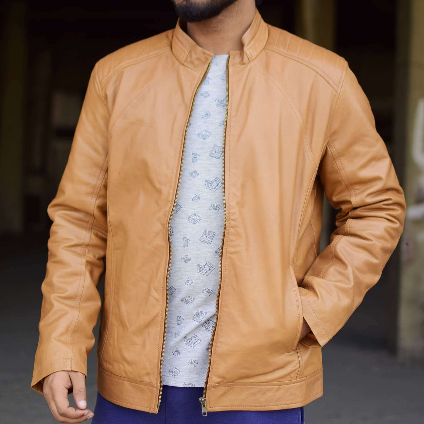 Leather Jacket Light  Brown